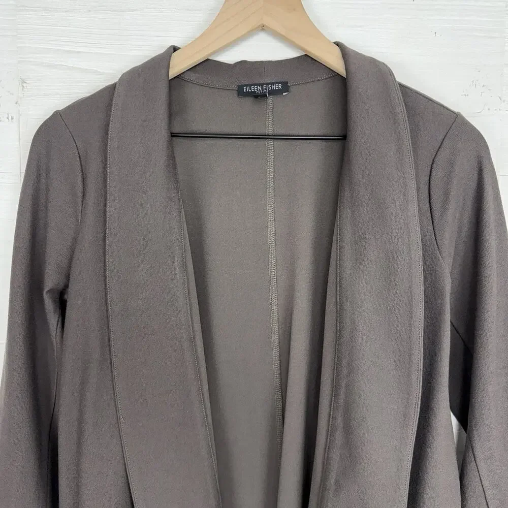 Eileen Fisher Washable Stretch Crepe Kimono Jacket Blazer S Petite Shawl Collar‎
